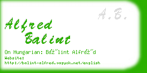 alfred balint business card